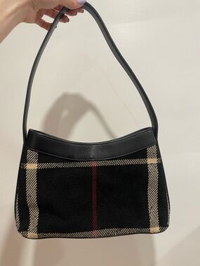 Authentic Vintage Wool Burberry Shoulder Bag